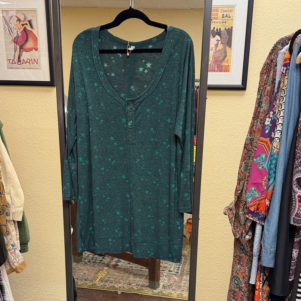 Free people Green Star Patterned Women's night shirt